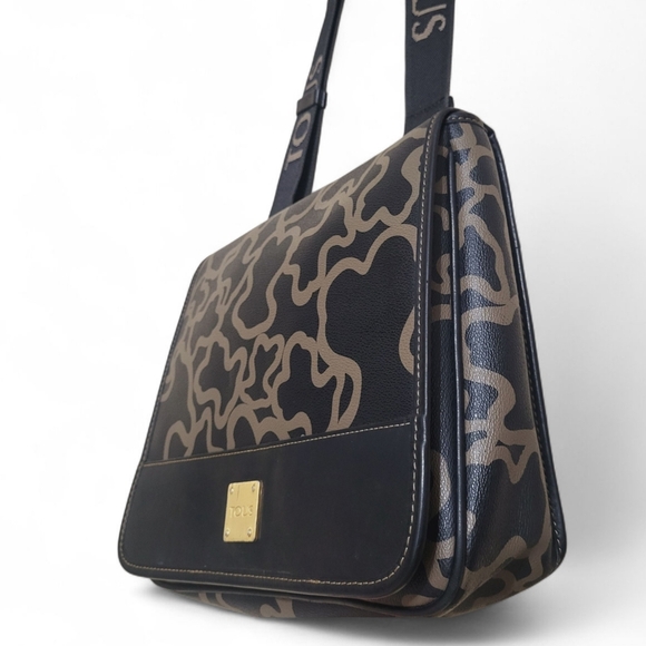 Tous Brown Pebbled Leather Crossbody Bag - Messenger Medium 11 X9.5 X3 See Pics - Picture 2 of 15